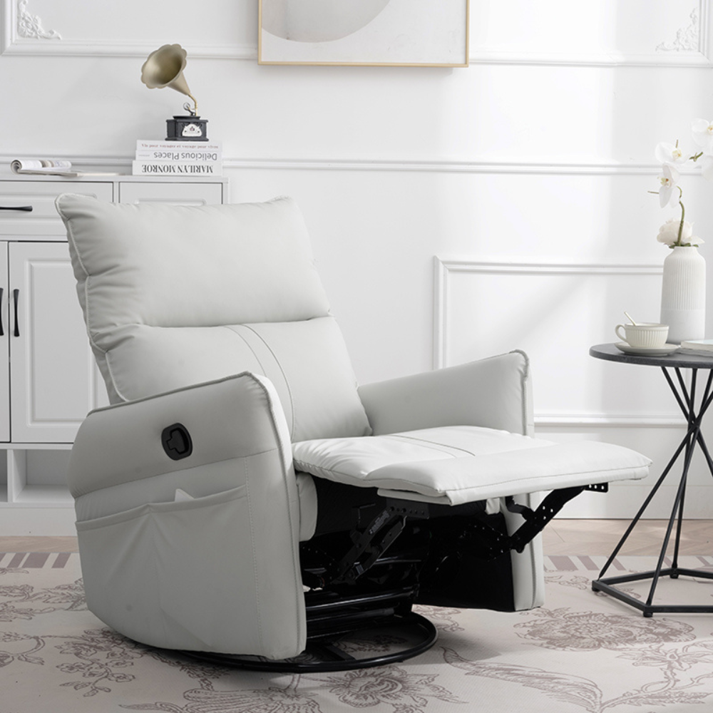 360° Swivel Rocker Recliner Chair with Side Pocket