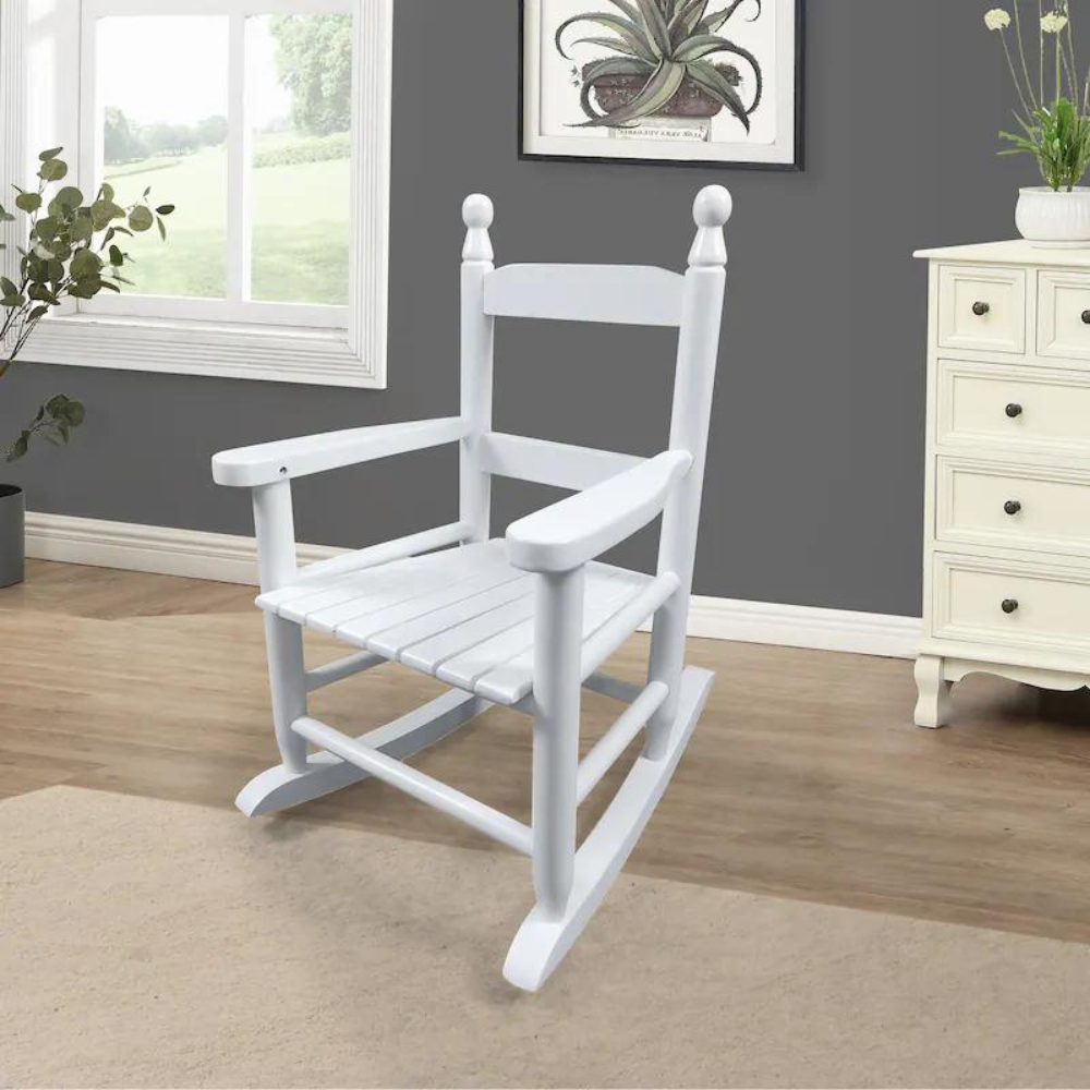 Indoor Outdoor Kids' White Rocking Chair