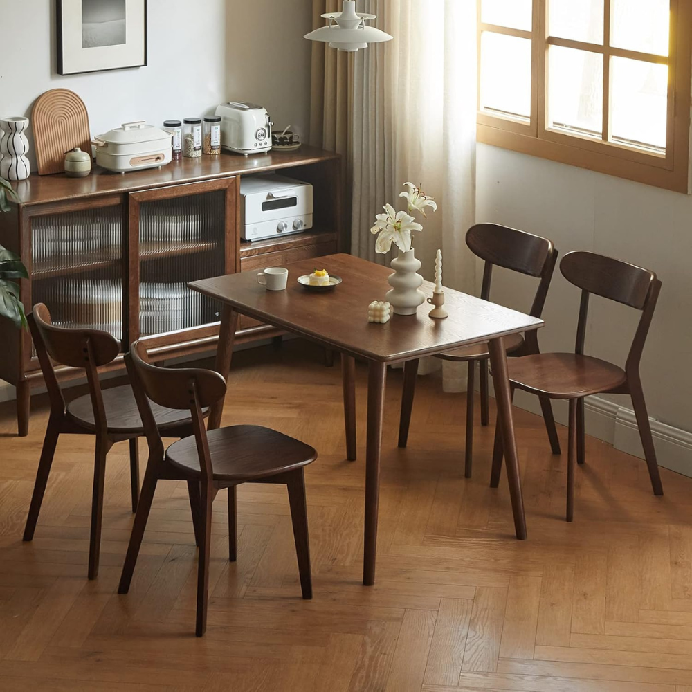 Set of 4 Natural Wooden Dining Chair