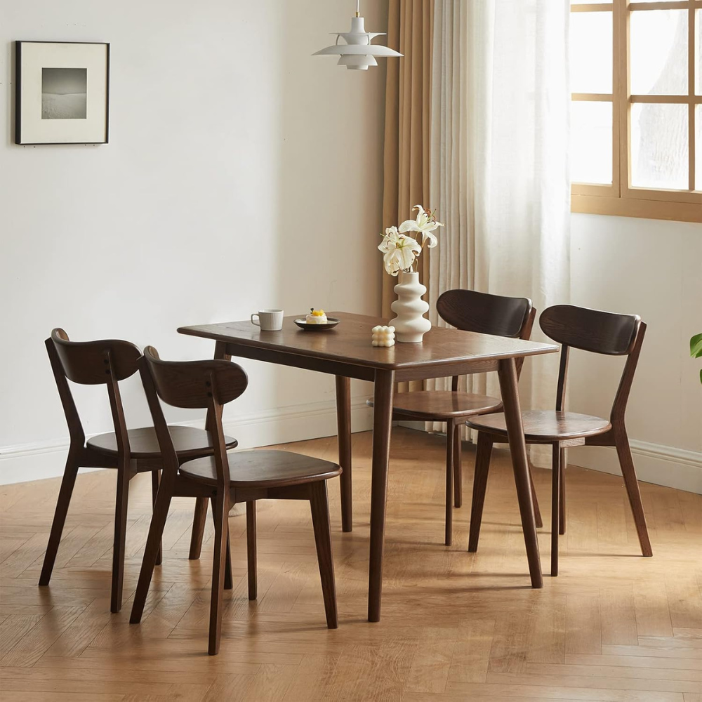 Set of 4 Natural Wooden Dining Chair