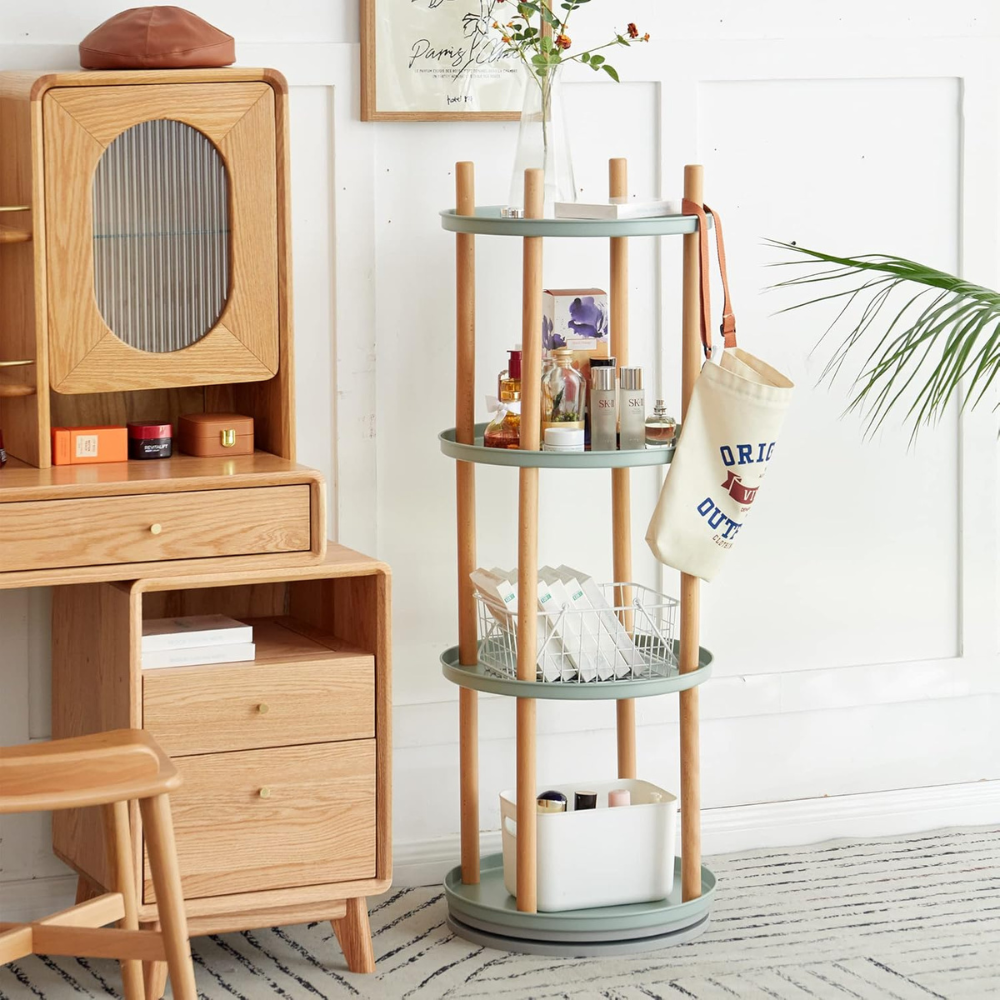 360° Rotating Bookshelf with Large-Capacity Storage