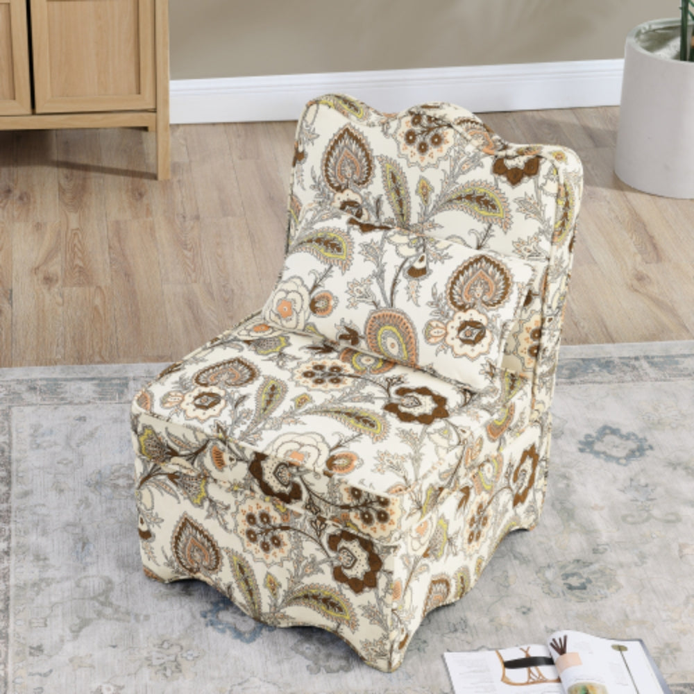 Flannel Dining Chair with Soft Seat Cushion and Backrest