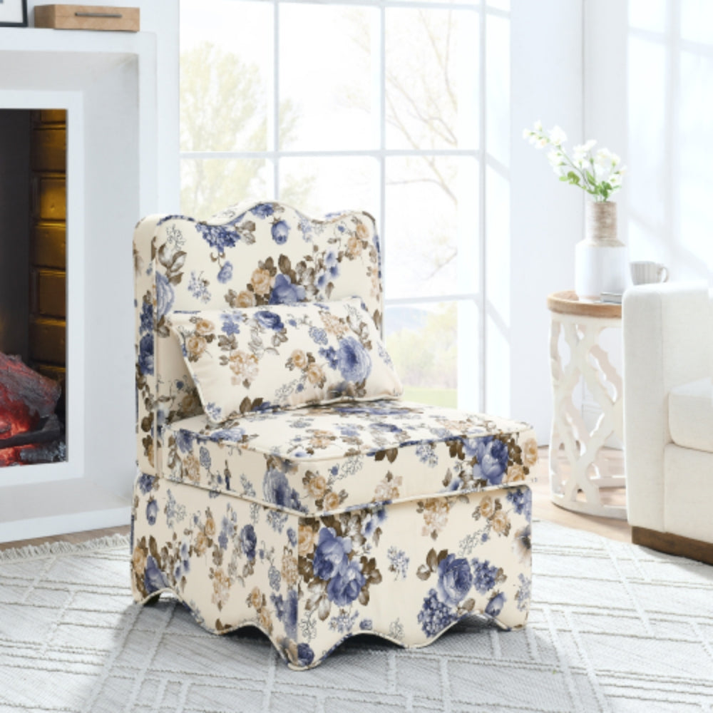 Single Flannel Dining Chair with Soft Cushion and Backrest