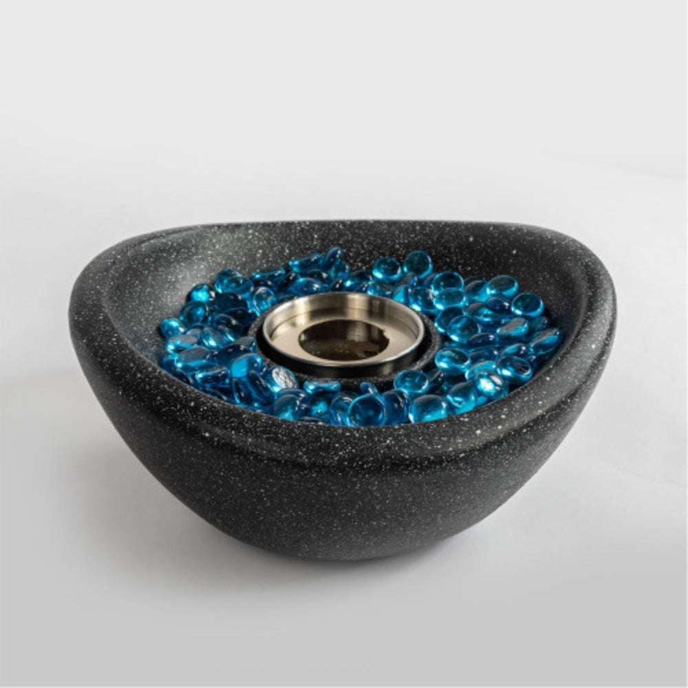 Tabletop Fire Pit Portable and Sleek Curve Black Fire Bowl