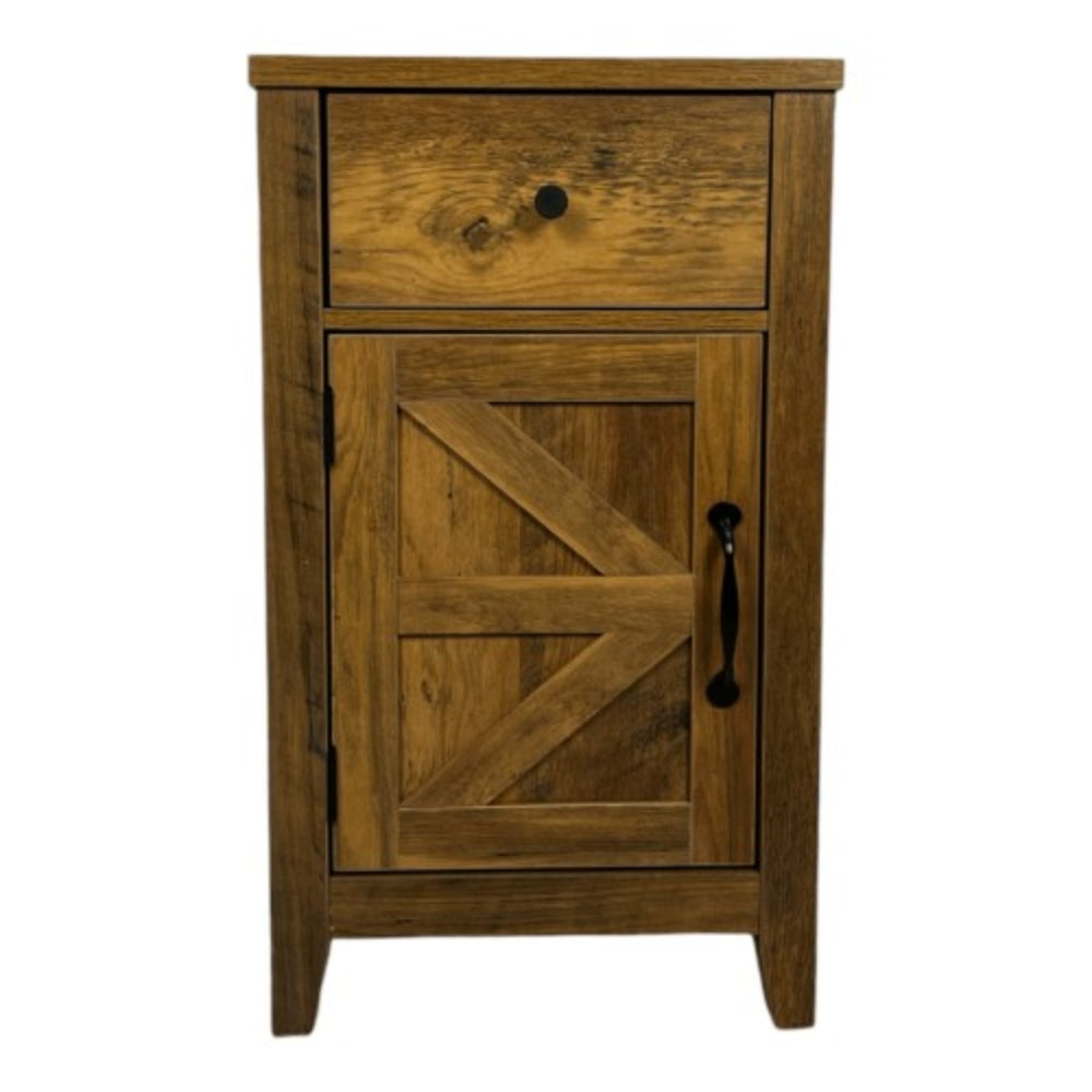 Farmhouse Brown Antique Brown Table with Charging Station