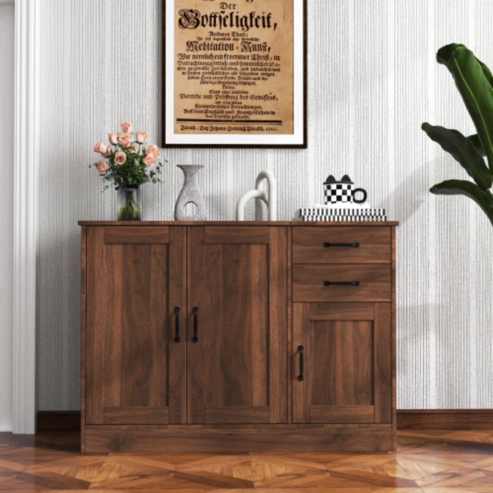 Stylish Wood Buffet Sideboard with 2 Doors 1 Storage and 2 Drawers