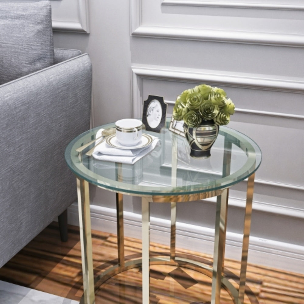 20 Inch Round Tempered Glass Table Top Flat Polished Edge