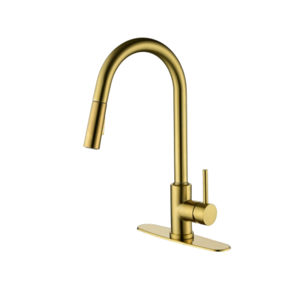 Convenient Kitchen Faucet with Pull-Down Sprayer - Gold