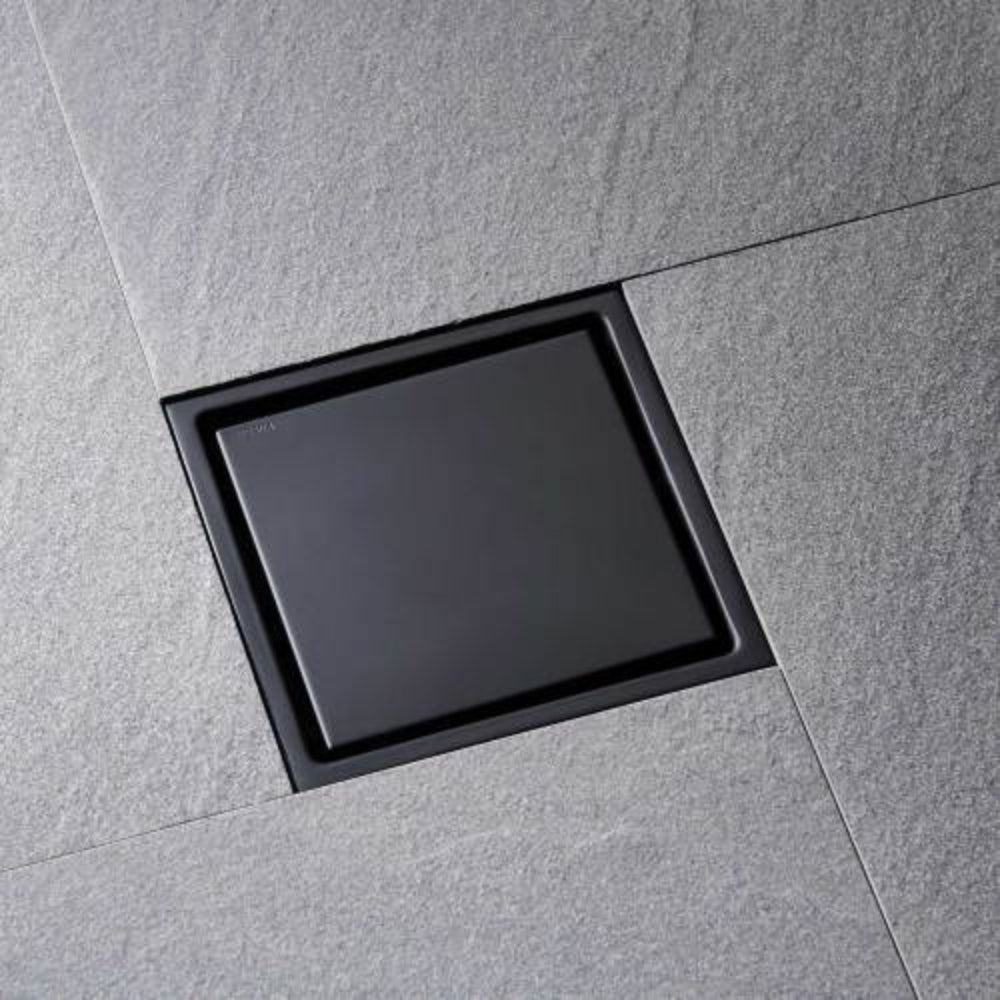 Matte Black 6-Inch Square Shower Floor Drain