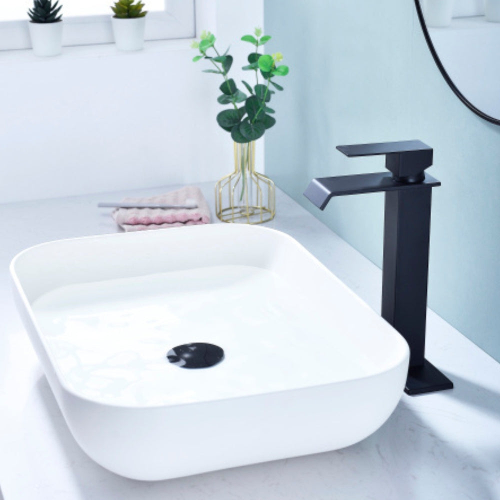 Waterfall Spout Bathroom Faucet Single Handle Vanity Sink Faucet
