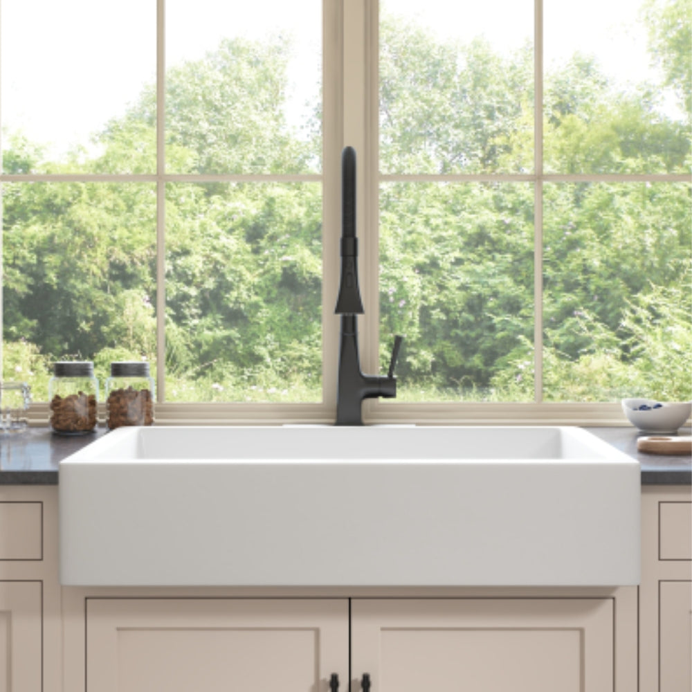 Matte Black Kitchen Faucet with Pull Down Sprayer