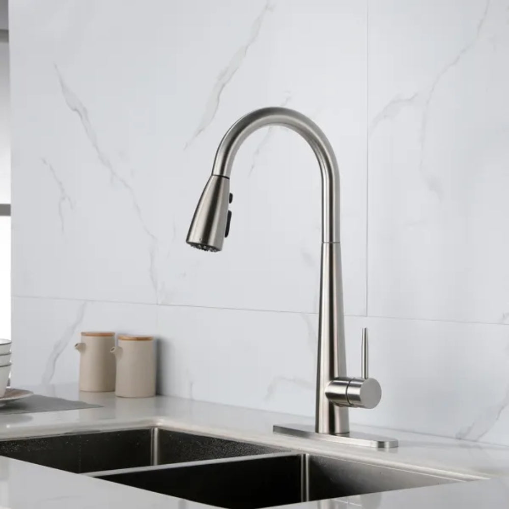 Kitchen Faucet with Pull Down Sprayer Brushed Nickel