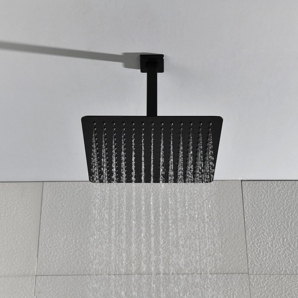 Matte Black Stainless Steel Square Rain Shower Head