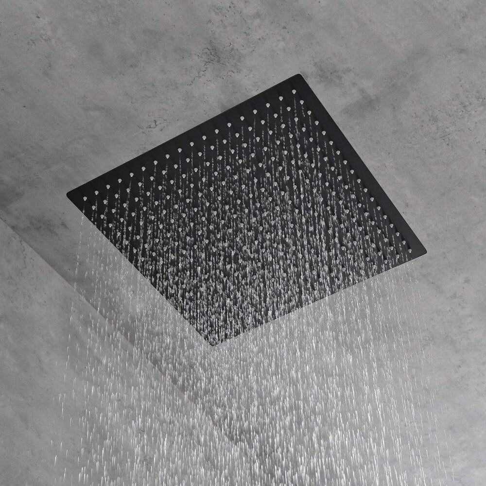 Matte Black Stainless Steel Square Rain Shower Head