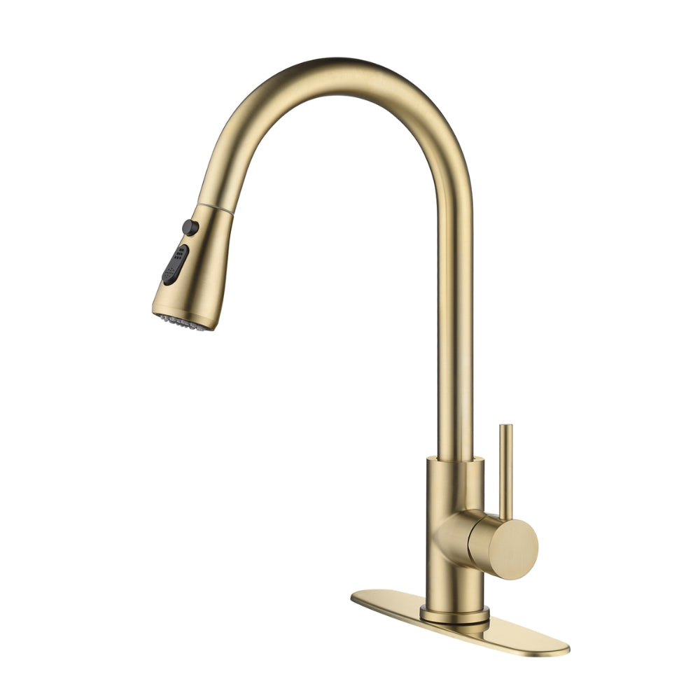 Pull Out Sprayer Kitchen Faucet - Gold