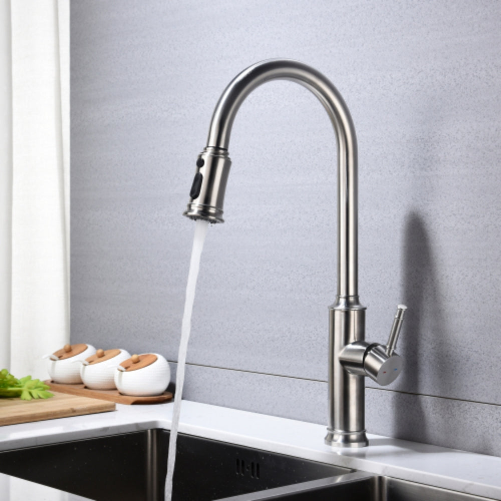 Pull Out Sprayer Kitchen Faucet - Brushed Nickel