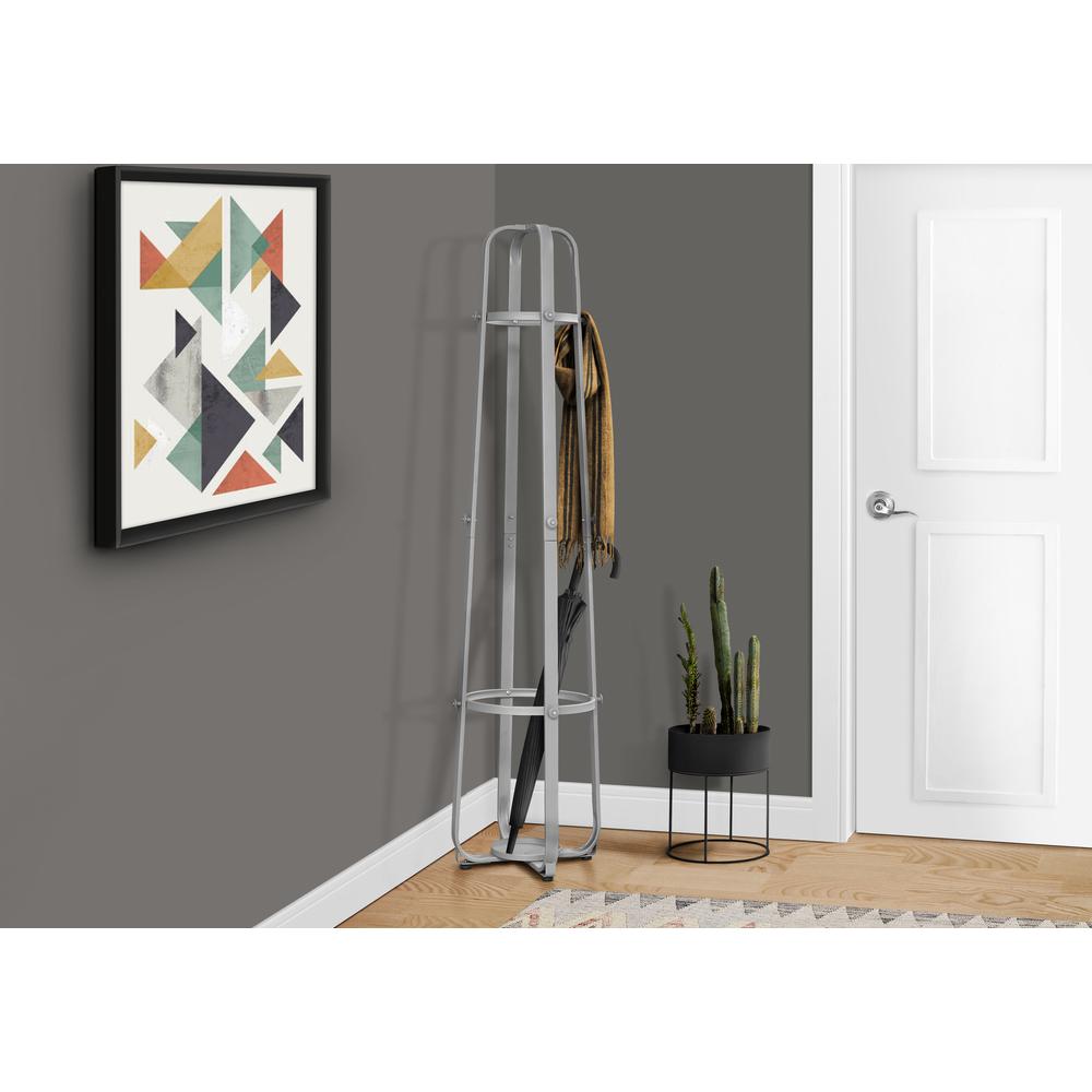 Coat Rack, Hall Tree, Free Standing, 12 Hooks, Entryway, 72H, Umbrella Holder