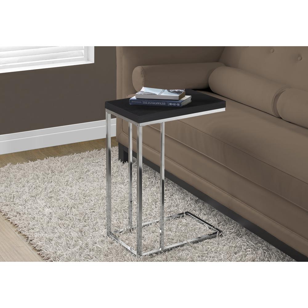 Accent Table, C-shaped, End, Side, Snack, Living Room, Bedroom, Brown Laminate