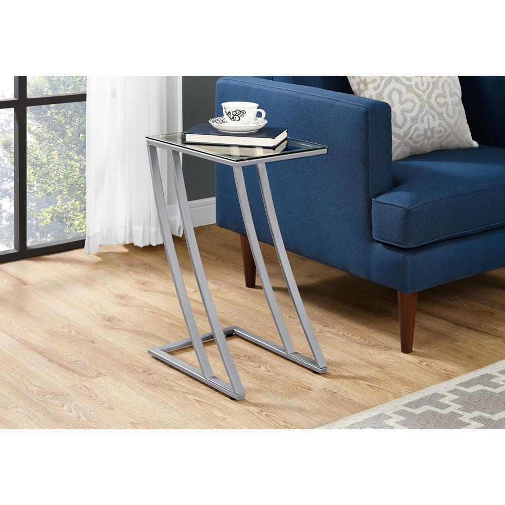 Accent Table, C-shaped, End, Side, Snack, Living Room, Bedroom