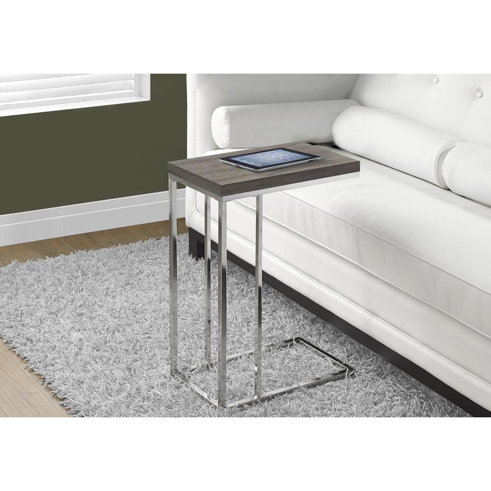 Accent Table, C-shaped, End, Side, Snack, Living Room, Bedroom, Brown Laminate