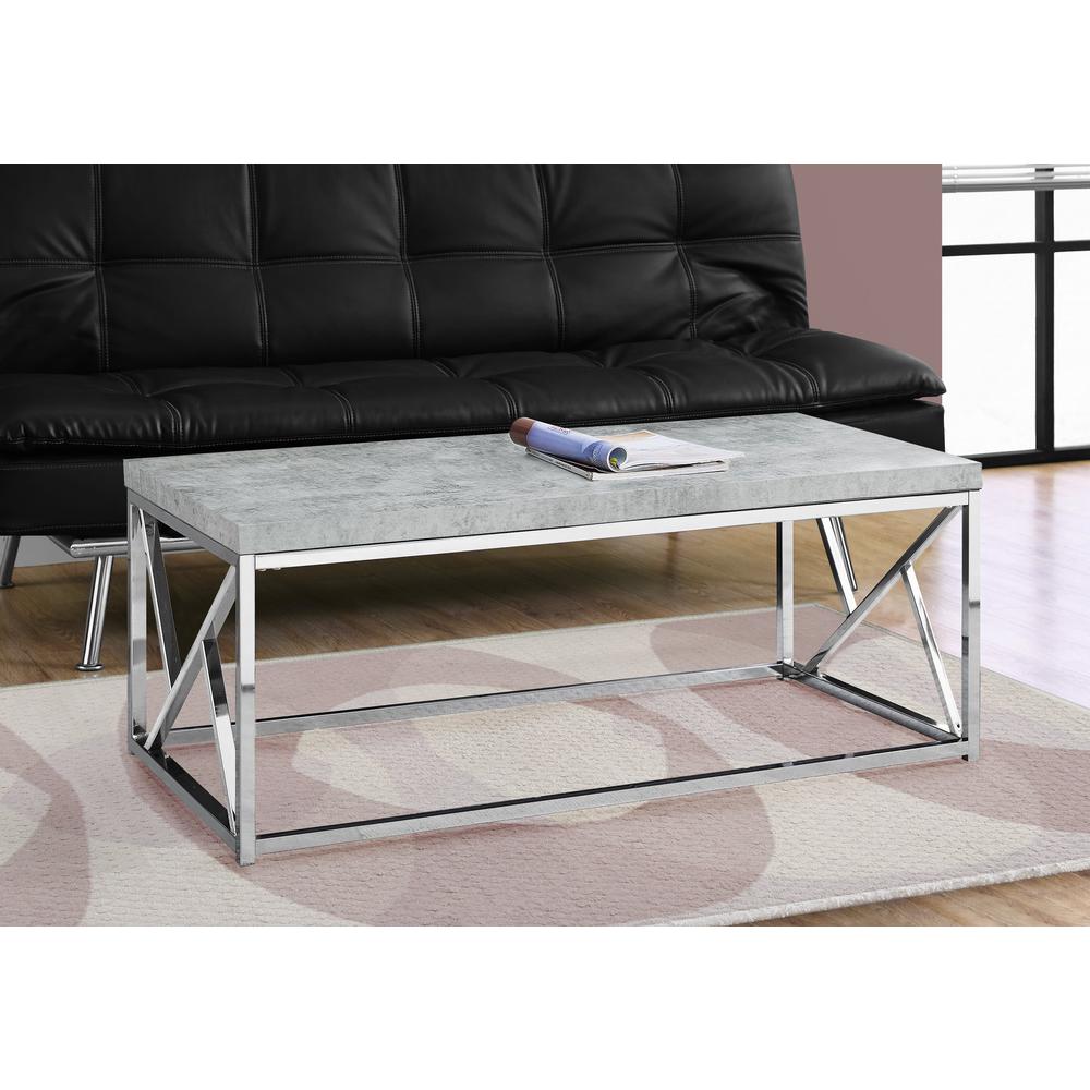 Coffee Table, Accent, Cocktail, Rectangular, Living Room, 48L, Grey Laminate