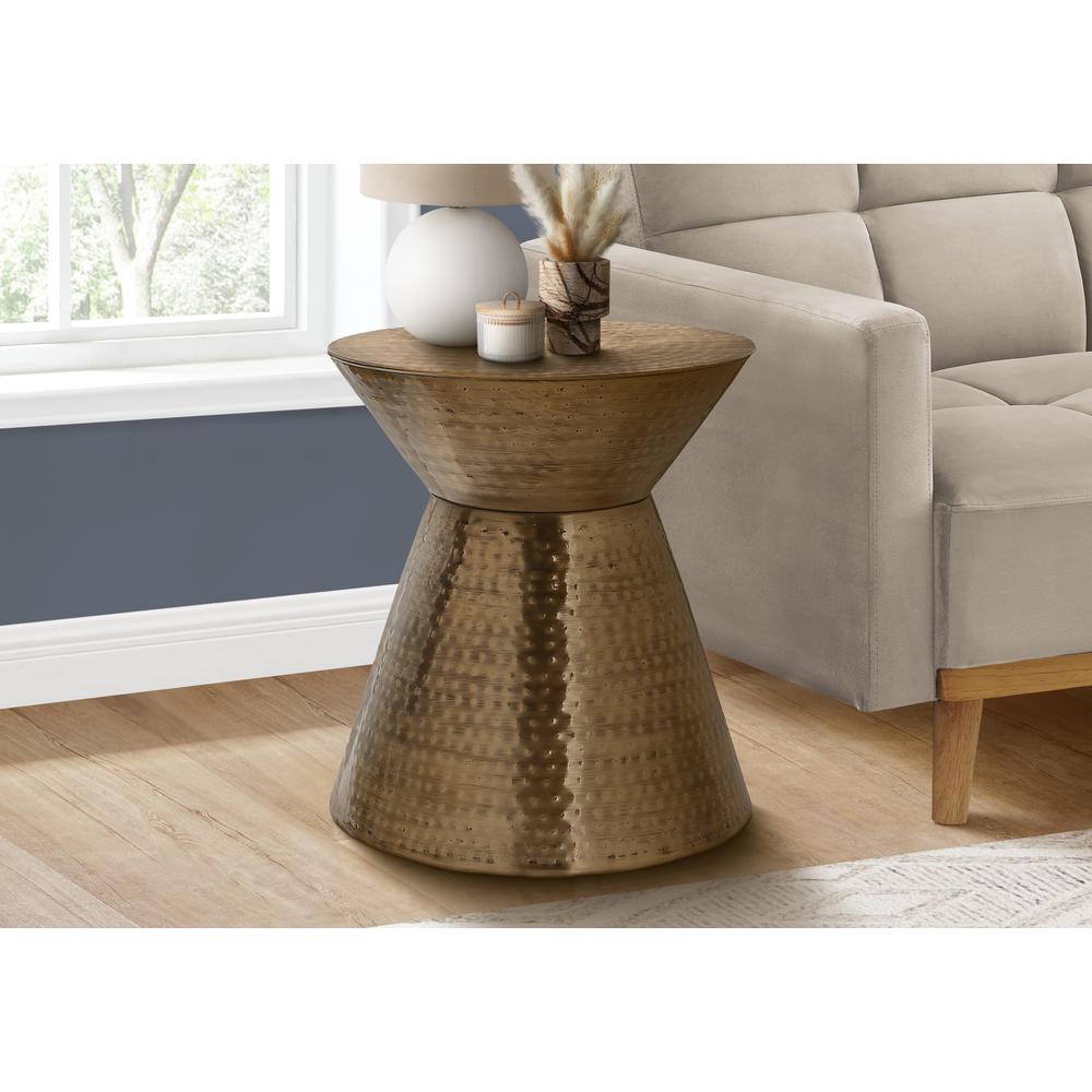 Accent Table, Drum, Side, End, Nightstand, Lamp, Living Room, Bedroom, Copper