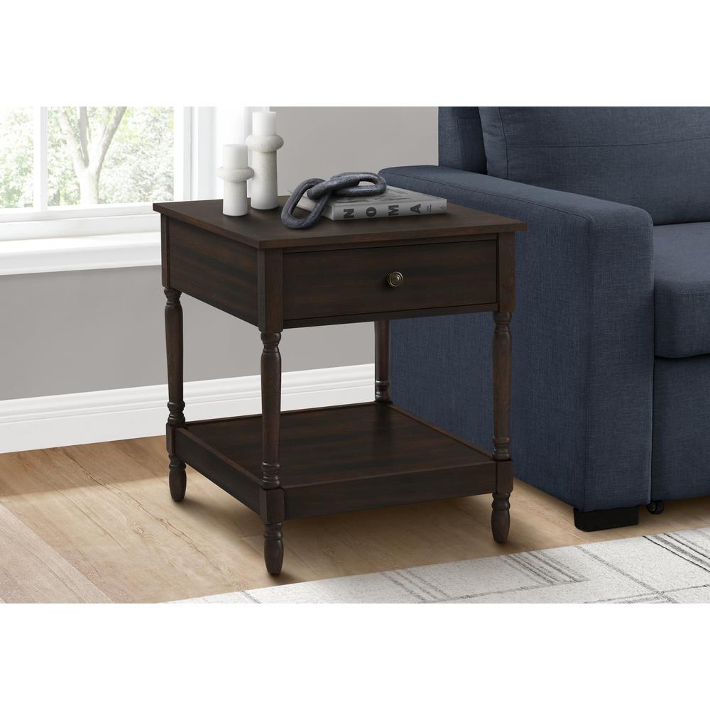 Accent Table, 2 Tier, End, Side Table, Square, Nightstand, Bedroom