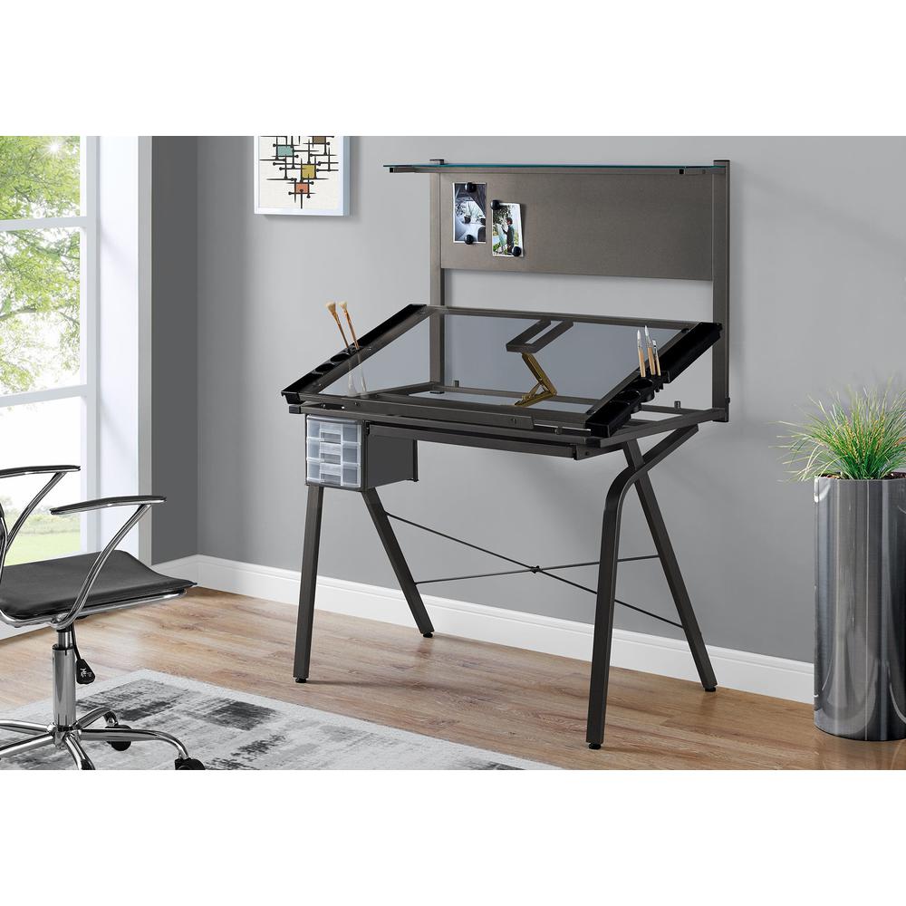 Drafting Table, Adjustable Angle, Drawing, Storage, Craft, Grey