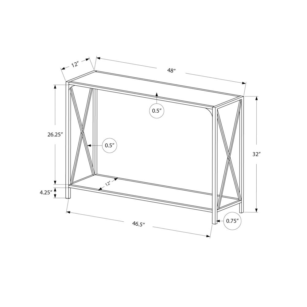 Accent Table, Console, Entryway, Narrow, Sofa, Living Room, Bedroom, Black
