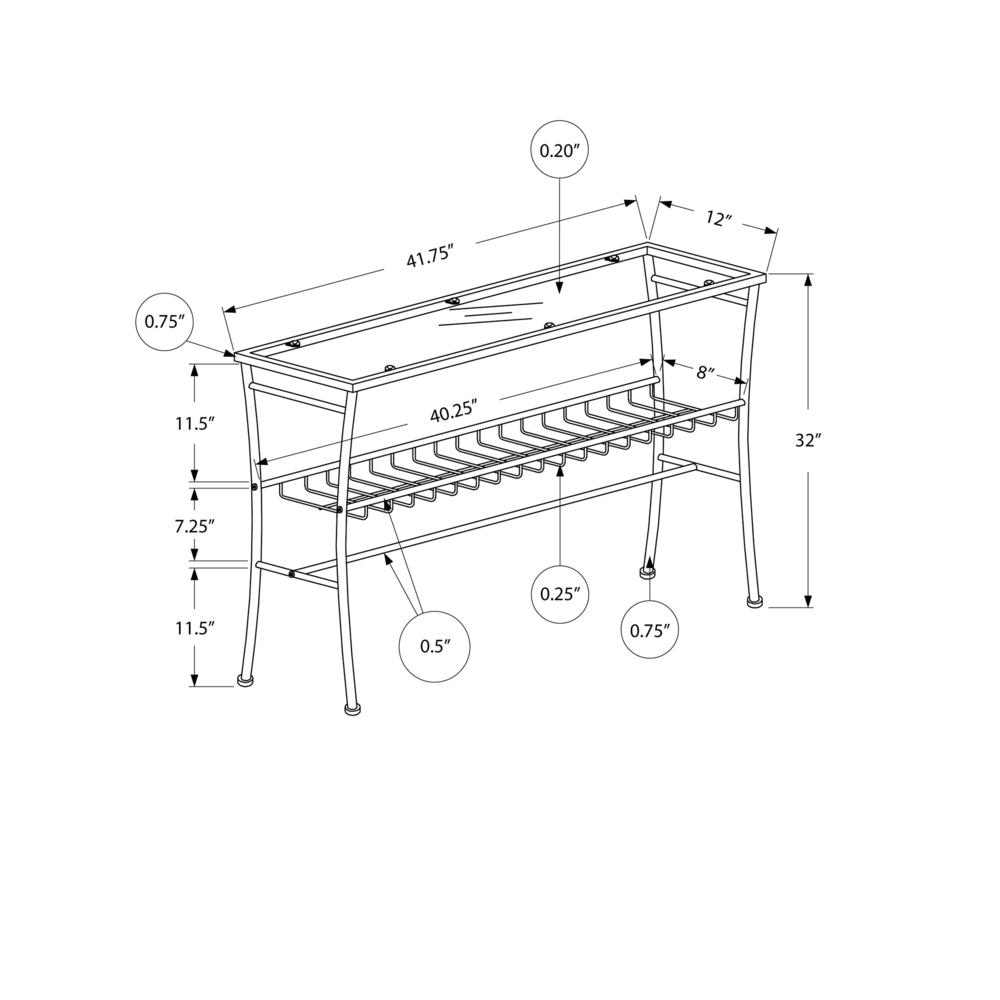 Accent Table, Console, Entryway, Narrow, Sofa, Living Room, Bedroom, Clear
