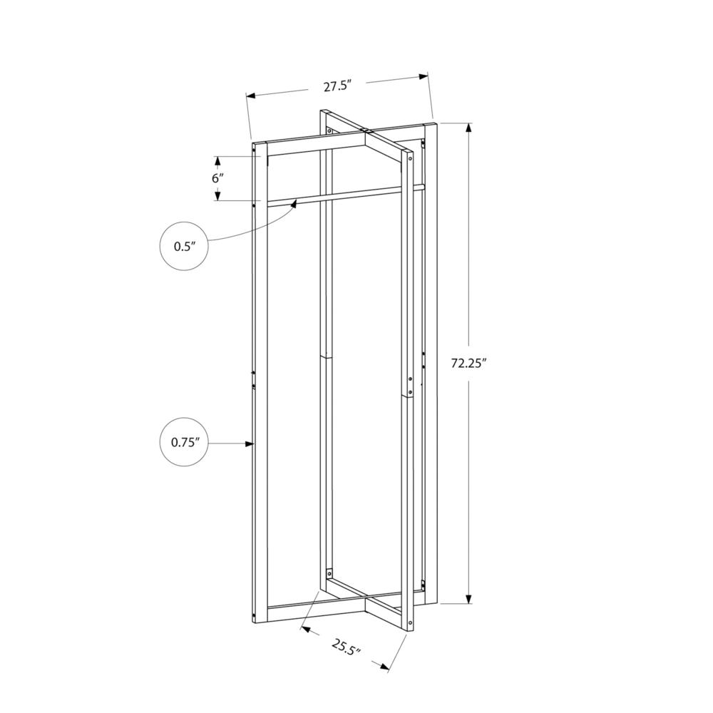 Coat Rack, Hall Tree, Free Standing, Hanging Bar, Entryway, 72H, Bedroom, White