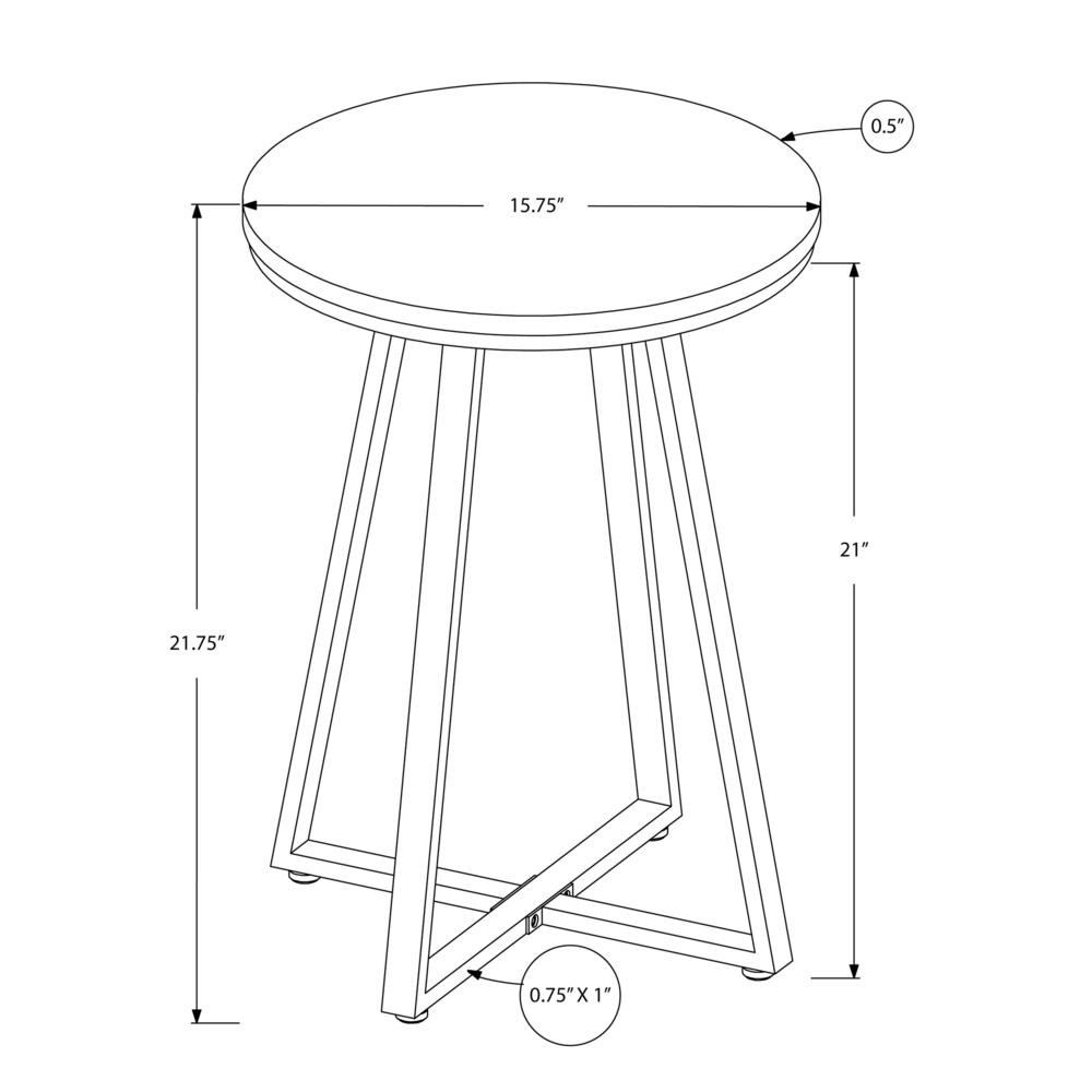 Accent Table, Side, Round, End, Nightstand, Lamp, Living Room, Bedroom, Black