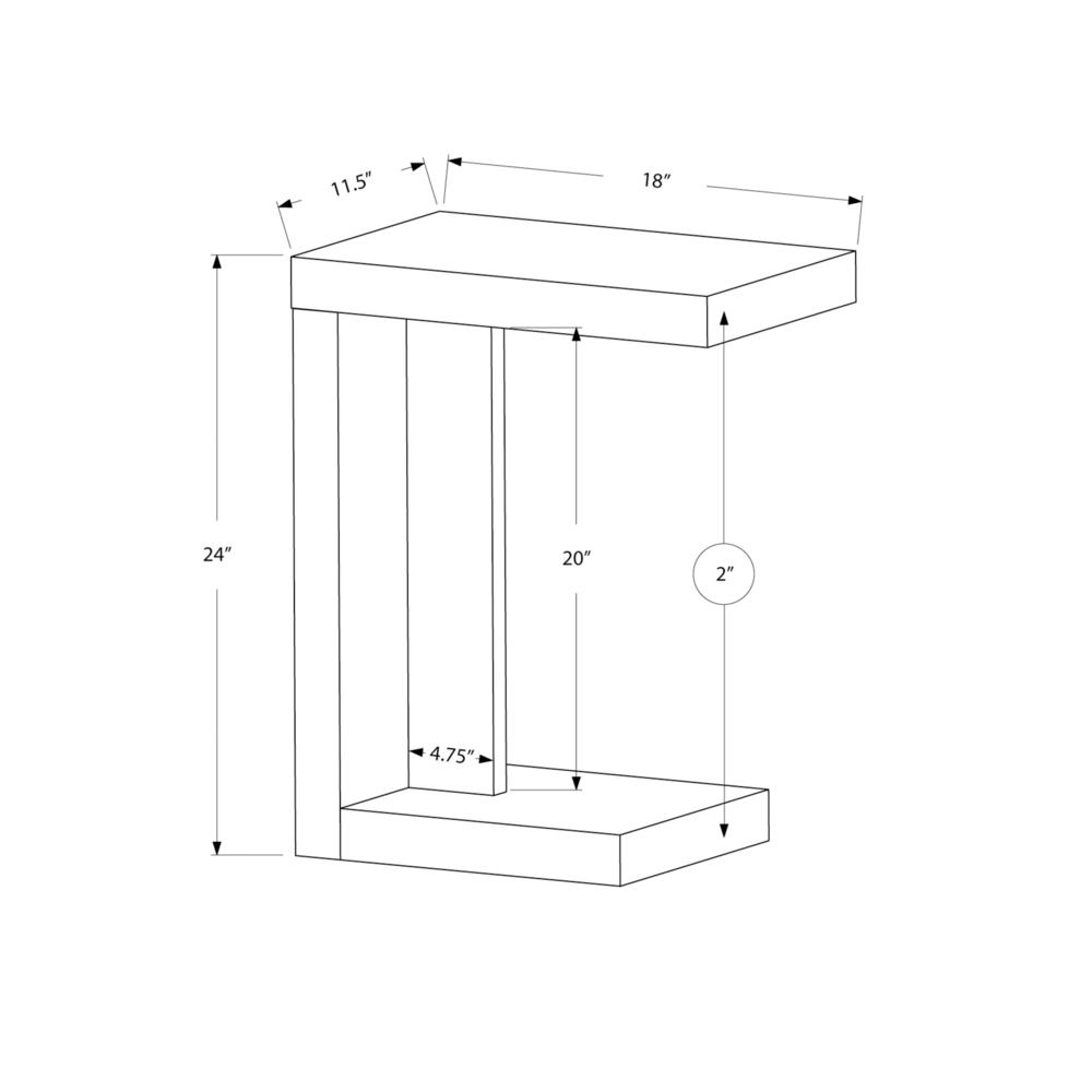 Accent Table, C-shaped, End, Side, Snack, Living Room, Bedroom