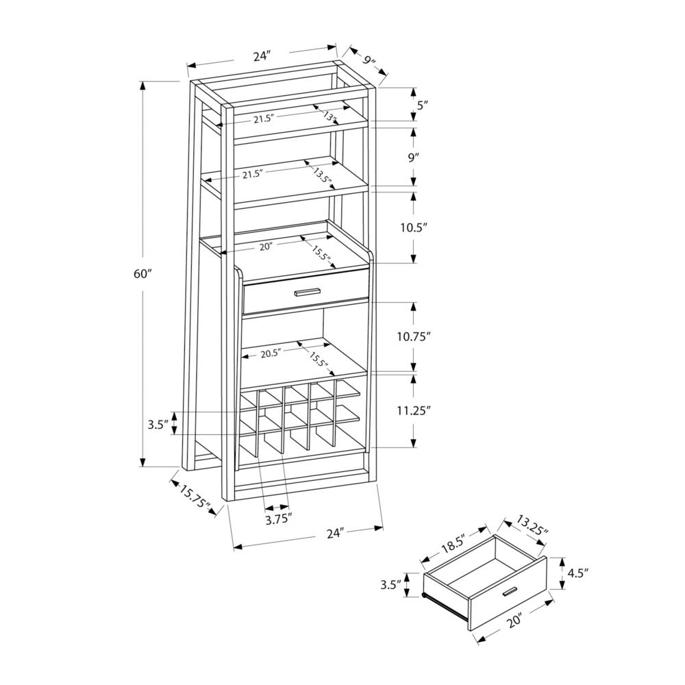 Home Bar, Wine Rack, Storage Cabinet, Brown Laminate, Contemporary, Modern
