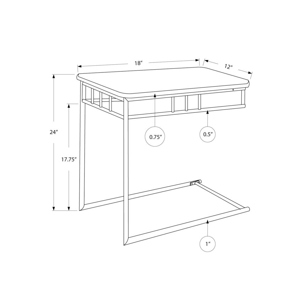 Accent Table, C-shaped, End, Side, Snack, Living Room, Bedroom
