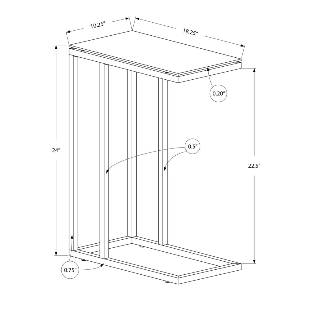 Accent Table, C-shaped, End, Side, Snack, Living Room, Bedroom