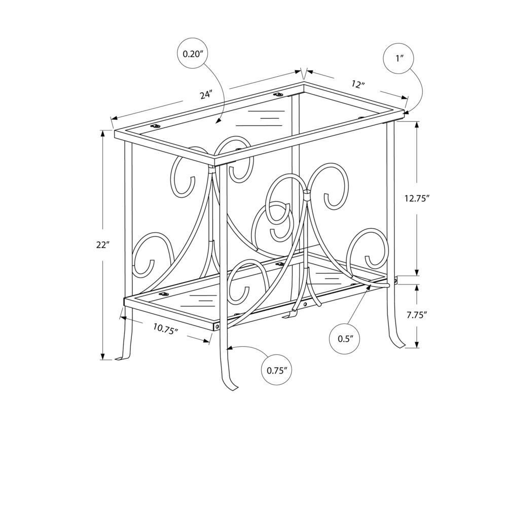 Accent Table, Side, End, Nightstand, Lamp, Living Room, Bedroom, Clear Tempered