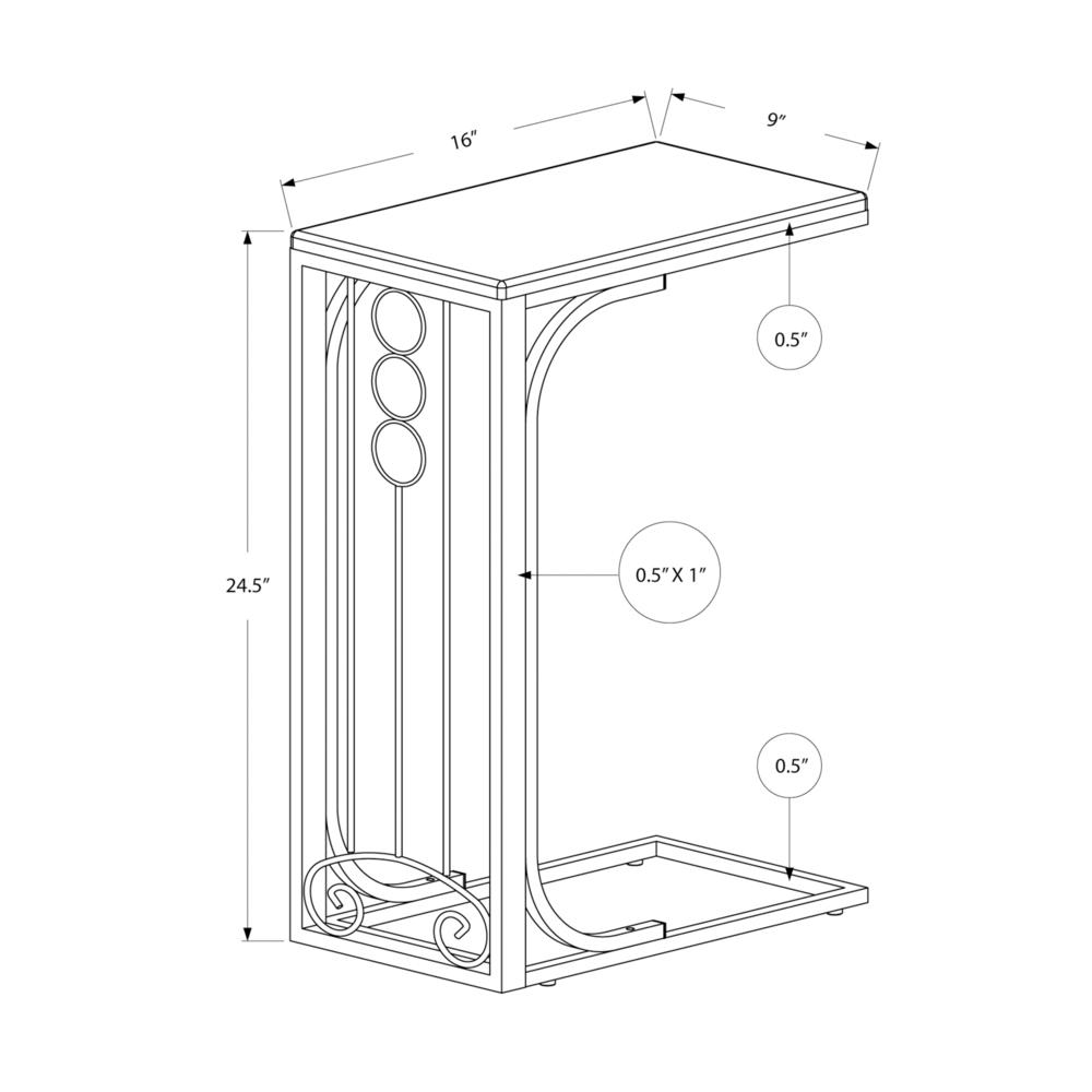 Accent Table, C-shaped, End, Side, Snack, Living Room, Bedroom