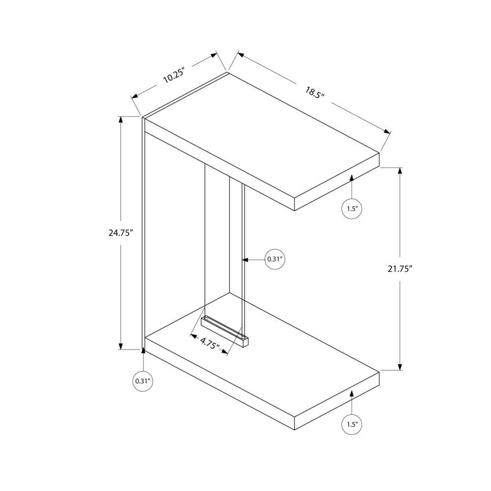 Accent Table, C-shaped, End, Side, Snack, Living Room, Bedroom