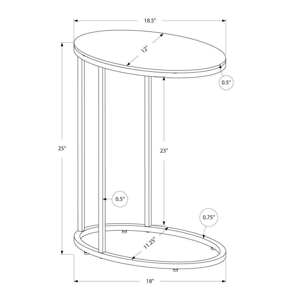 Accent Table, C-shaped, End, Side, Snack, Living Room, Bedroom