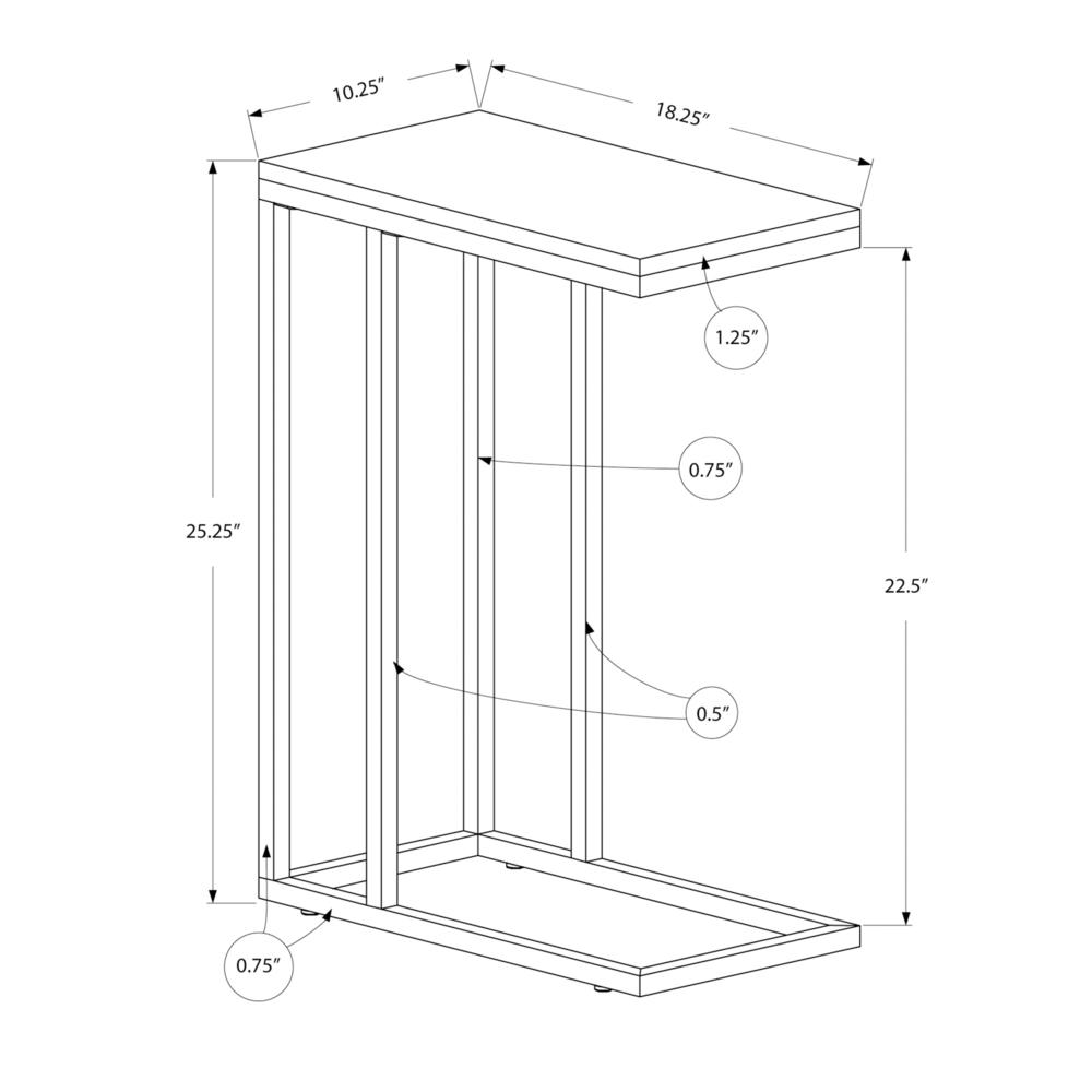 Accent Table, C-shaped, End, Side, Snack, Living Room, Bedroom