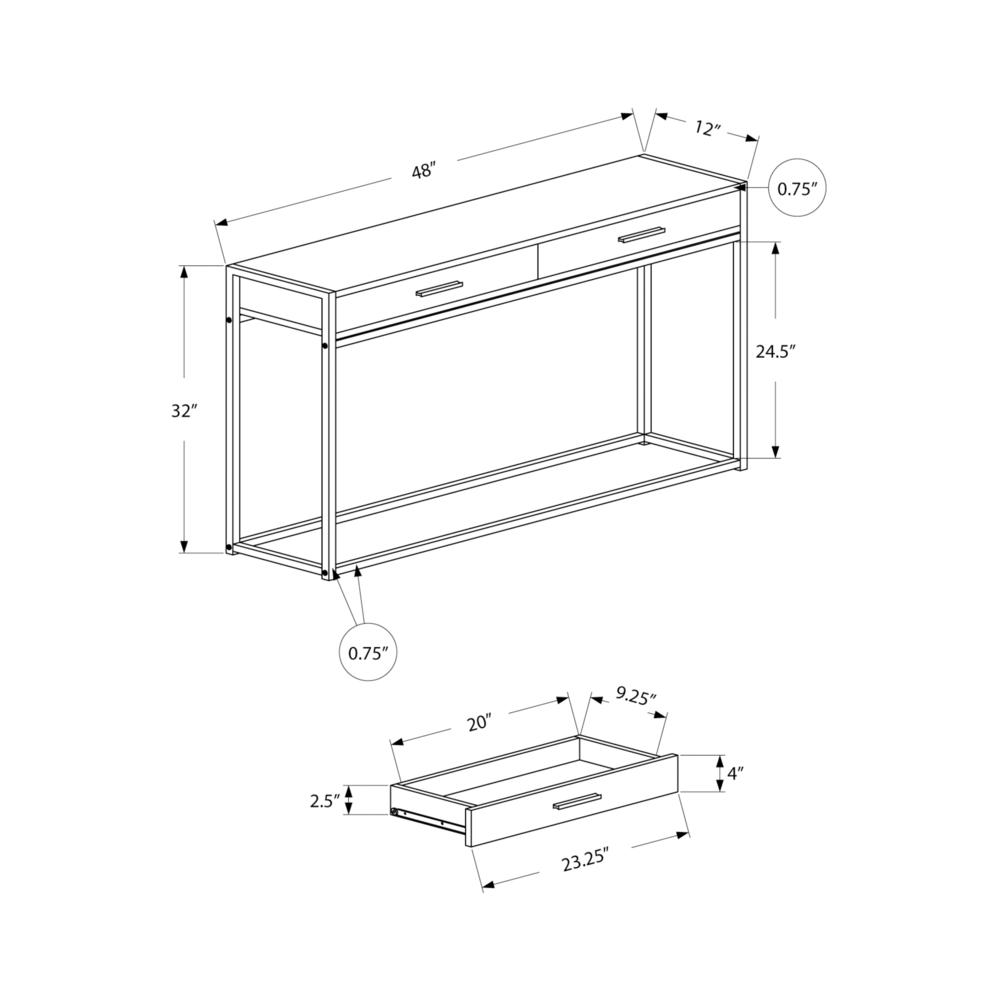 Accent Table, Console, Entryway, Narrow, Sofa, Storage Drawer, Living Room, Bed