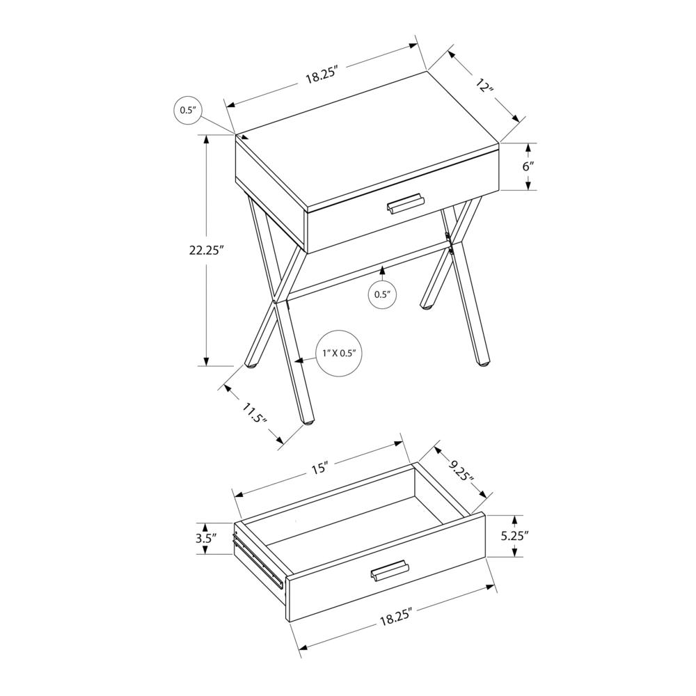 Accent Table, Side, End, Nightstand, Lamp, Storage Drawer, Living Room