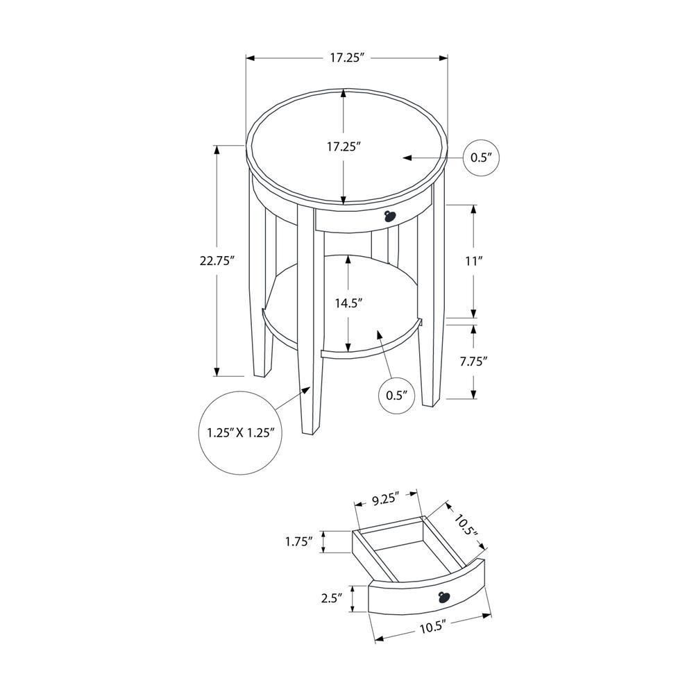 Accent Table, 2 Tier, End, Side Table, Round, Nightstand, Bedroom