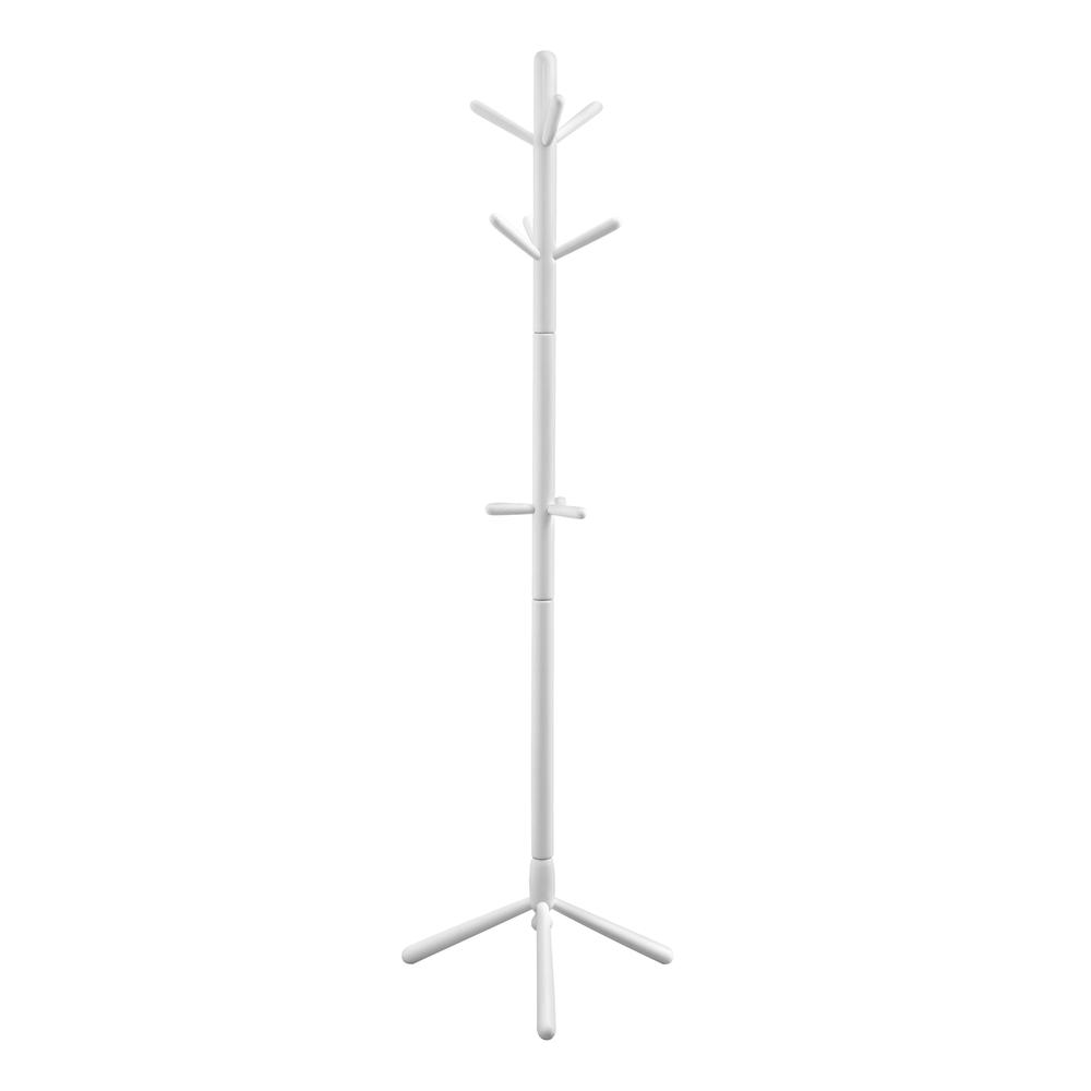 Coat Rack, Hall Tree, Free Standing, 9 Hooks, Entryway, 69H, Bedroom, Brown Woo