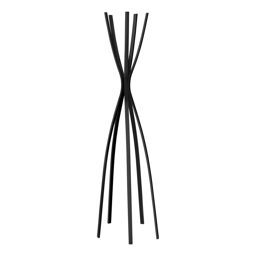 Coat Rack, Hall Tree, Free Standing, 5 Hooks, Entryway, 72H, Bedroom, Black