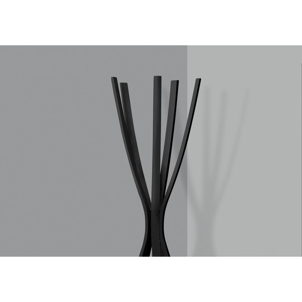 Coat Rack, Hall Tree, Free Standing, 5 Hooks, Entryway, 72H, Bedroom, Black