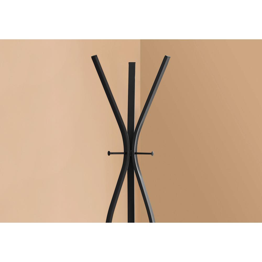 Coat Rack, Hall Tree, Free Standing, 3 Hooks, Entryway, 72H, Bedroom, Black