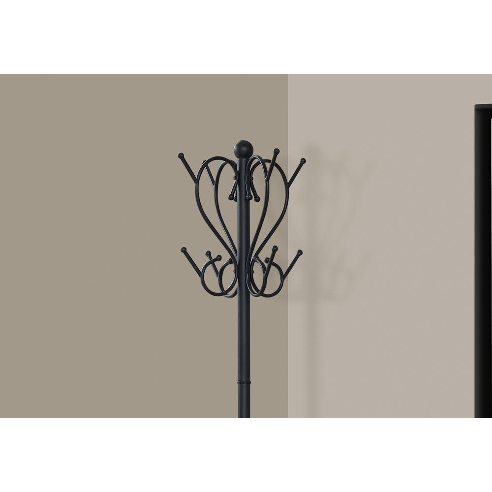 Coat Rack, Hall Tree, Free Standing, 8 Hooks, Entryway, 71H, Umbrella Holder