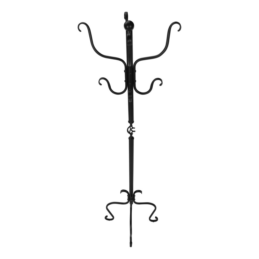 Coat Rack, Hall Tree, Free Standing, 8 Hooks, Entryway, 74H, Bedroom, Black